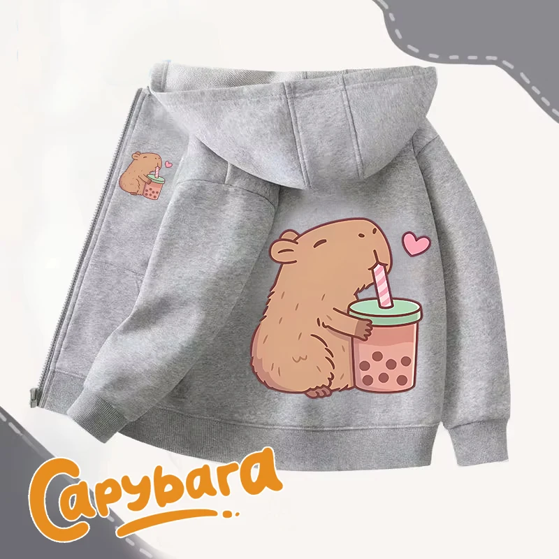 Winter Clothing Girls - Capybara Zipper Hoodies Coats Girl boy