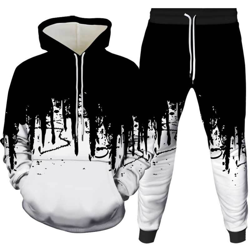 Winter Clothing Usa - Ink Painting 3D Printed Hoodie Pant