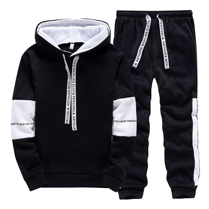 Black White Men's Tracksuit Fa - Winter Clothing Usa ulasan dan harga