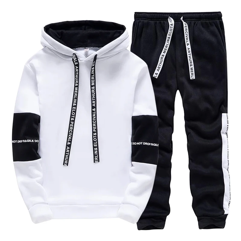 Black White Men's Tracksuit Fa - Winter Clothing Usa ulasan dan harga