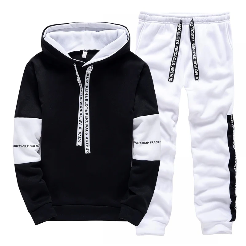 Black White Men's Tracksuit Fa - Winter Clothing Usa ulasan dan harga