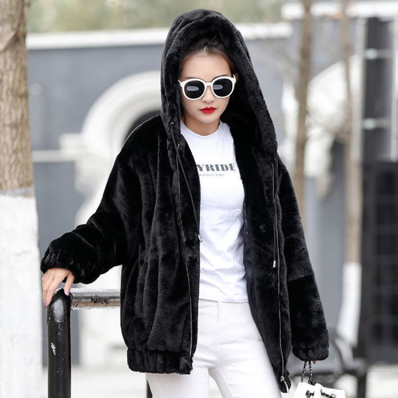 Plain with Zipper Female Hoode - Winter Clothing Drawing ulasan dan harga