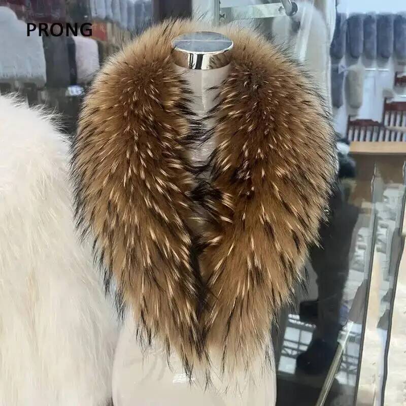 Natural Raccoon Fur Collar Rea - Winter Clothing Clearance ulasan dan harga