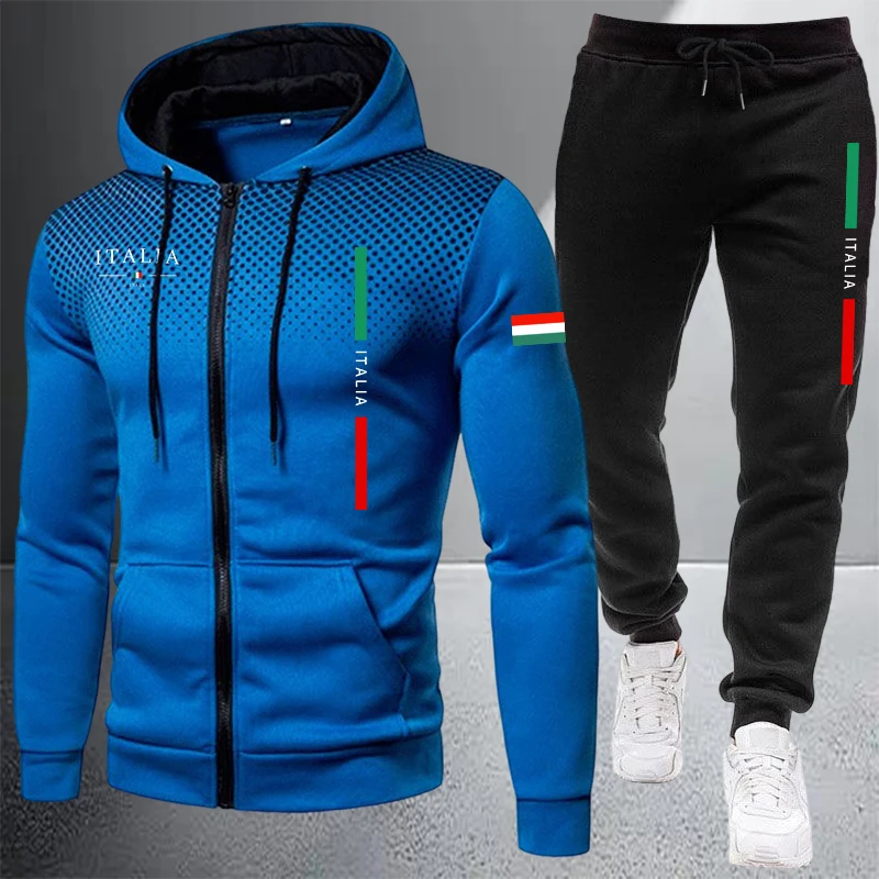 Men's Tracksuit Casual Zip Hoo - Winter Clothing Clearance ulasan dan harga