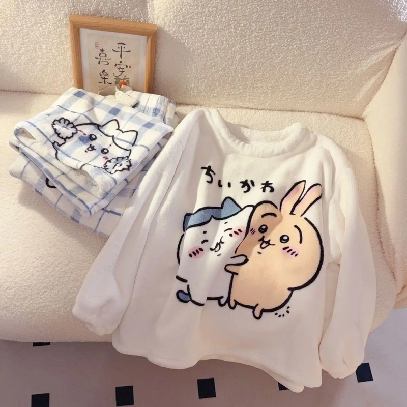 Chiikawa Usagi Embroidered Fla - Winter Clothing Girls ulasan dan harga