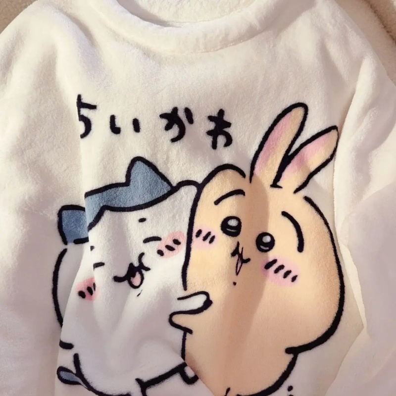 Chiikawa Usagi Embroidered Fla - Winter Clothing Girls ulasan dan harga