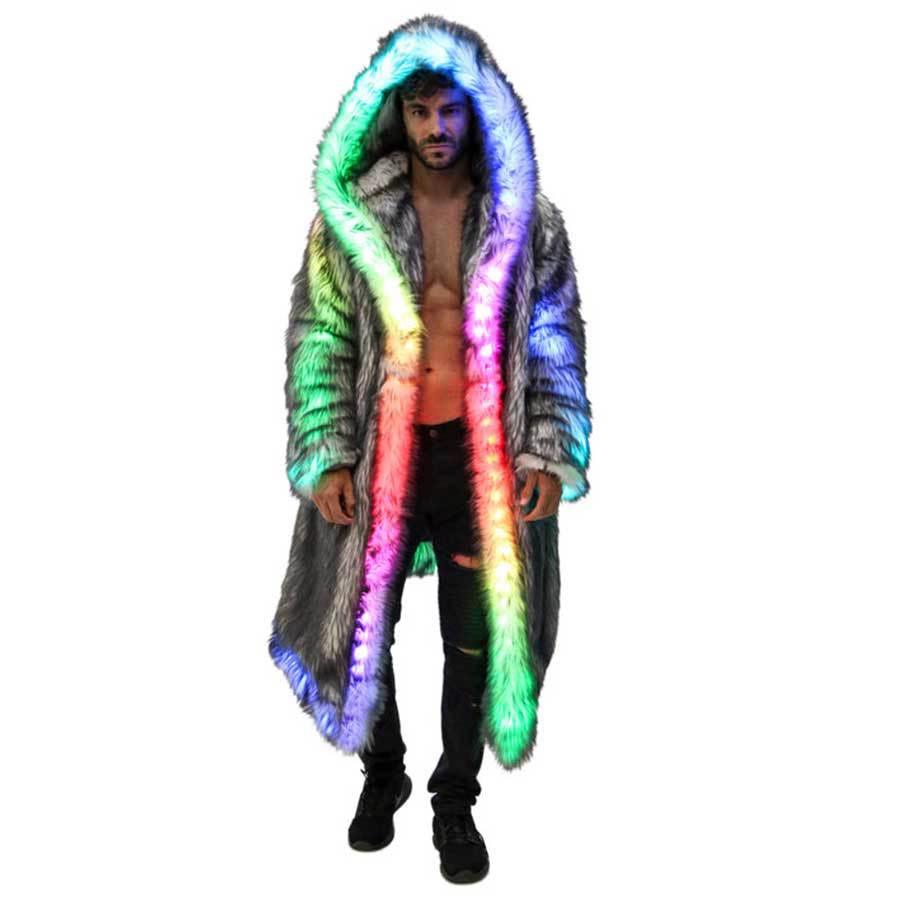 Faux Fur Coat Men Hooded Outer - Winter Clothing Clearance ulasan dan harga