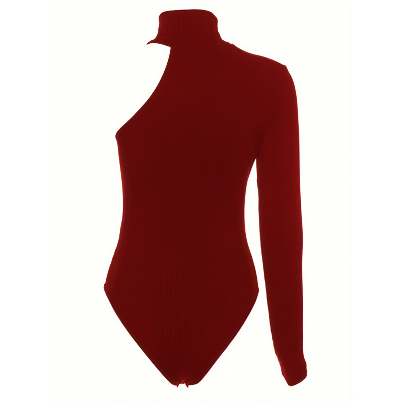 Solid Asymmetric One Shoulder  - Winter Clothing Usa ulasan dan harga