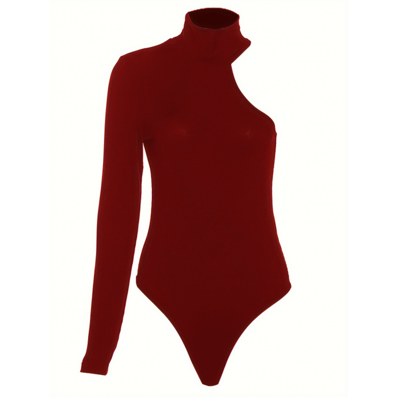 Solid Asymmetric One Shoulder  - Winter Clothing Usa ulasan dan harga