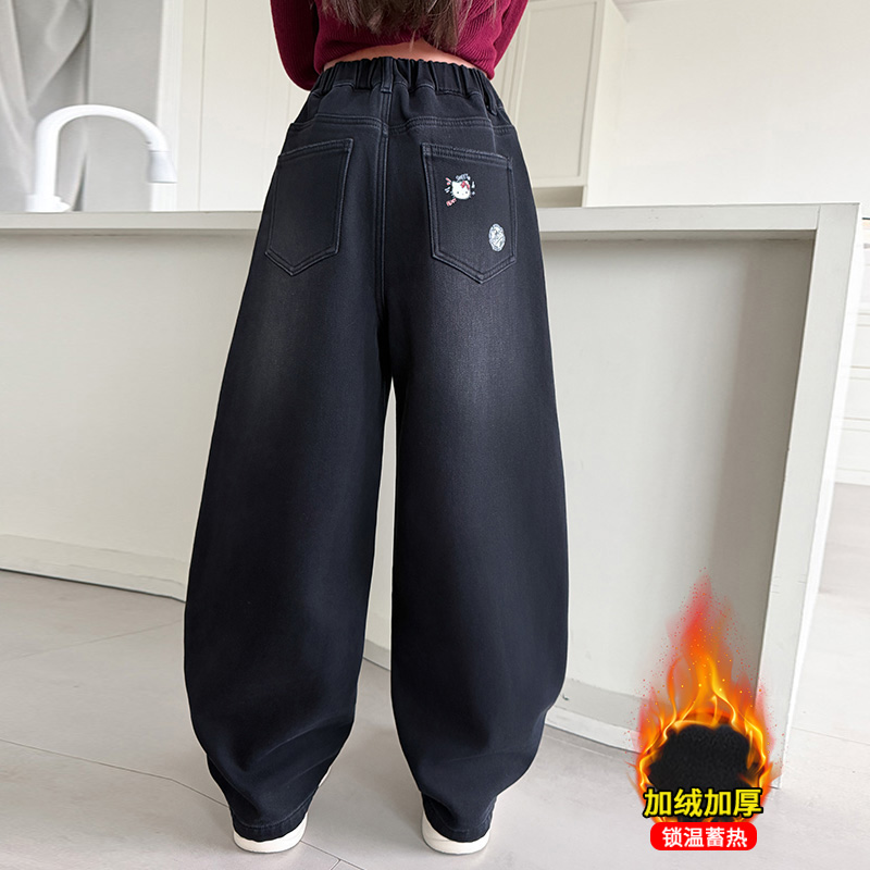 Autumn Girls' Jeans Cartoon Em - Winter Clothing Drawing ulasan dan harga