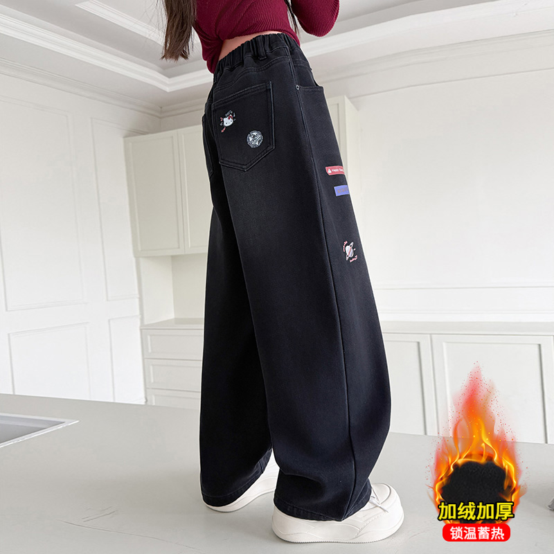Autumn Girls' Jeans Cartoon Em - Winter Clothing Drawing ulasan dan harga