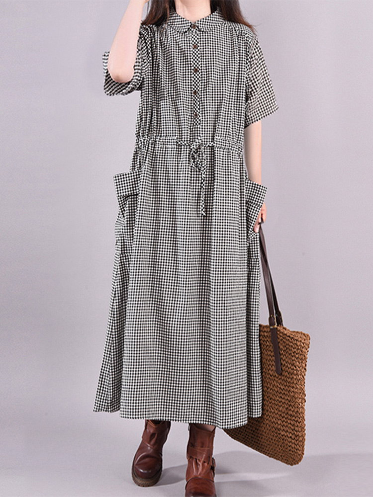 Fashion Vintage Dress Plaid Dr - Winter Clothing Drawing ulasan dan harga