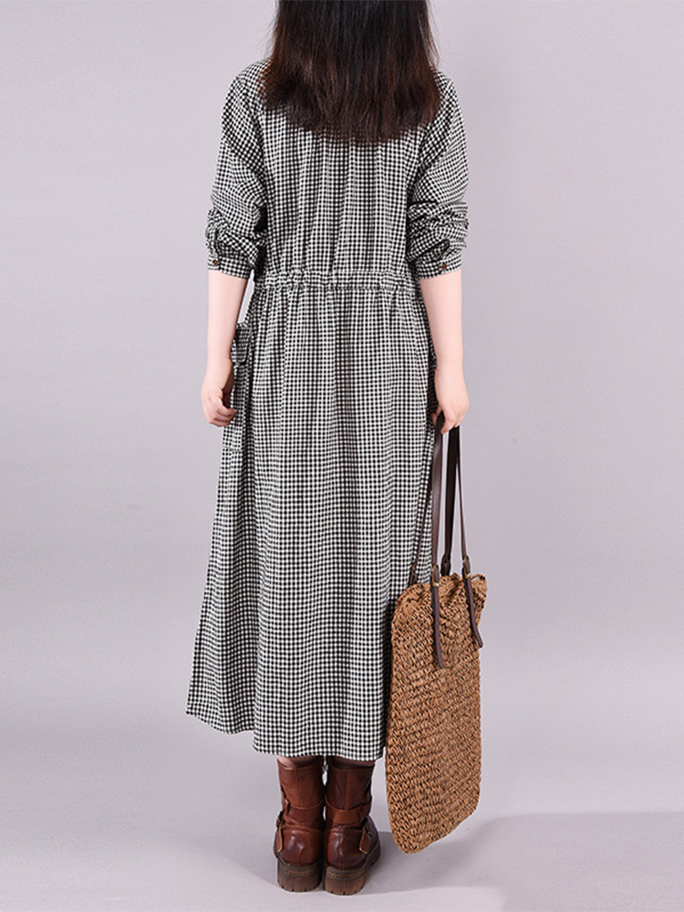 Fashion Vintage Dress Plaid Dr - Winter Clothing Drawing ulasan dan harga