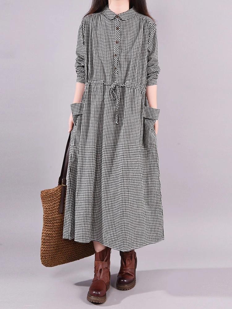 Fashion Vintage Dress Plaid Dr - Winter Clothing Drawing ulasan dan harga
