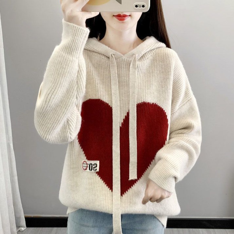 Beige Women's Hoodies Sweatshi - Winter Clothing Drawing ulasan dan harga