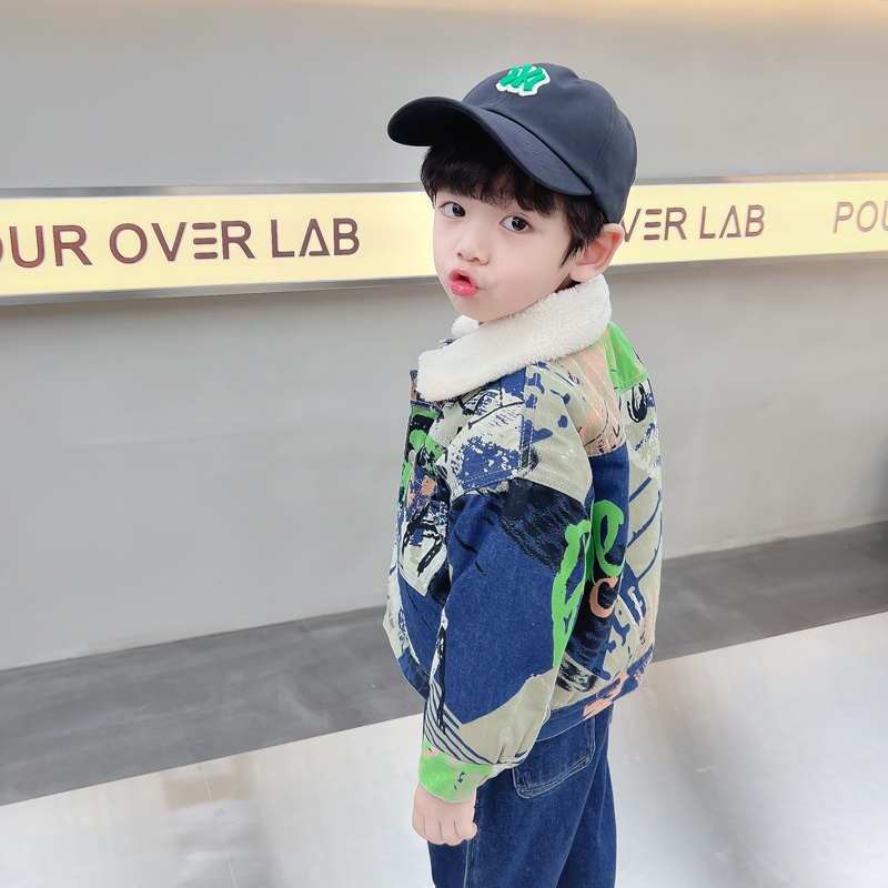 Kids Baby Warm Denim Jacket Pa - Winter Clothing Drawing ulasan dan harga