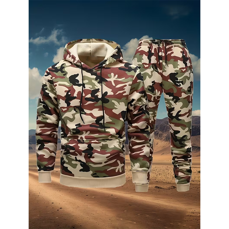 Autumn Camouflage 3D Print Hoo - Winter Clothing Usa ulasan dan harga