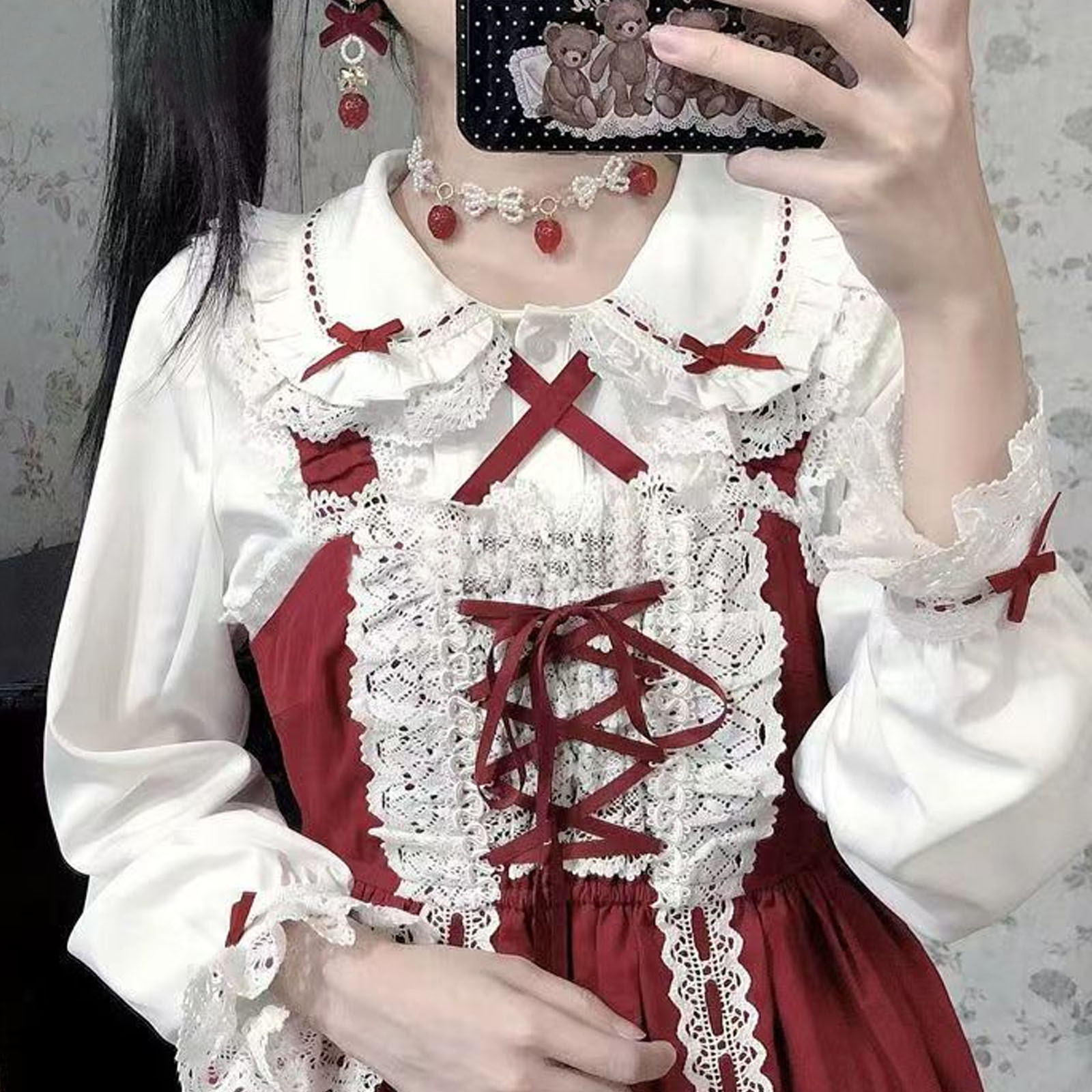 Japanese Lolita Style Lace Ruf - Winter Clothing Girls ulasan dan harga