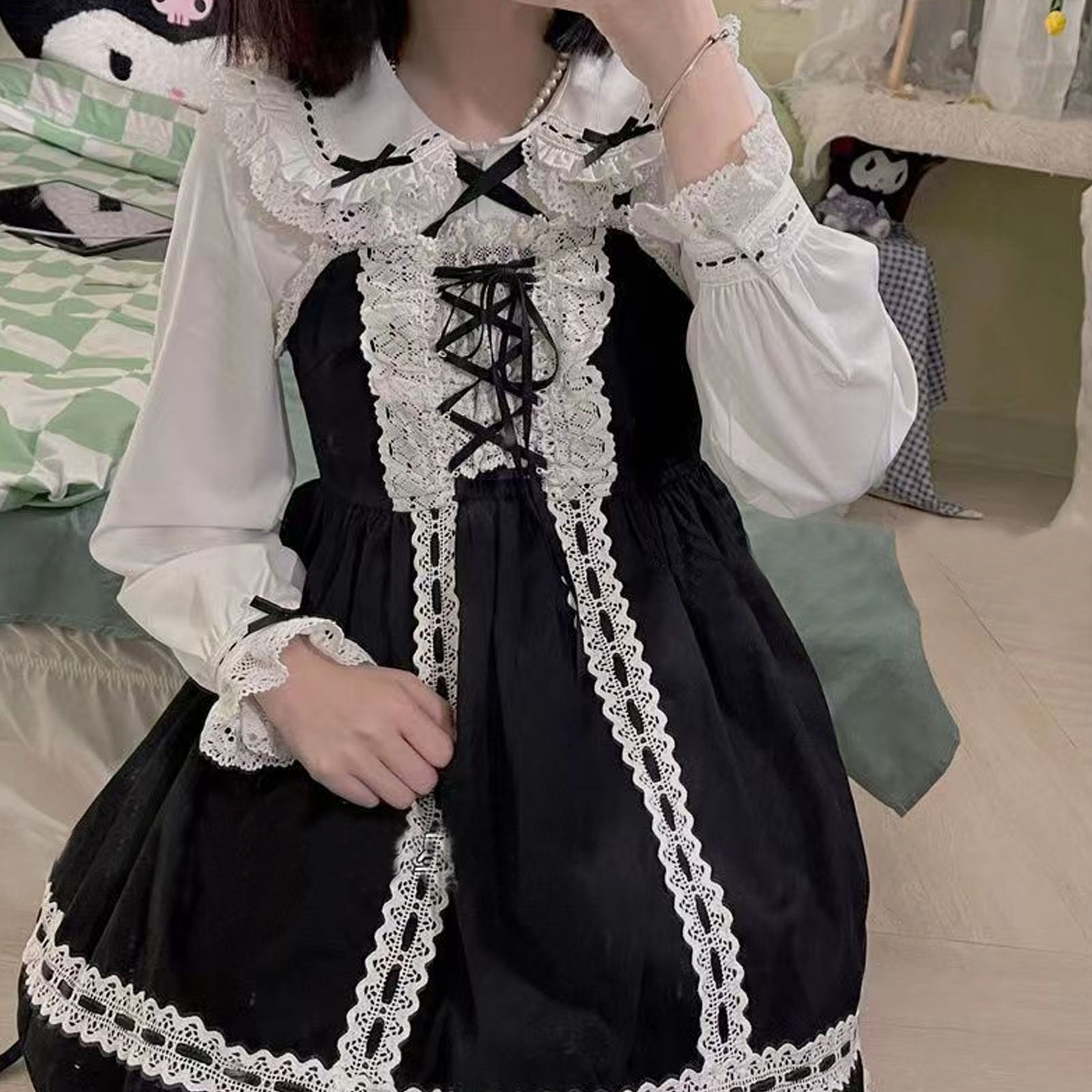 Japanese Lolita Style Lace Ruf - Winter Clothing Girls ulasan dan harga