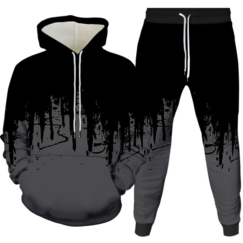 Ink Painting 3D Printed Hoodie - Winter Clothing Usa ulasan dan harga
